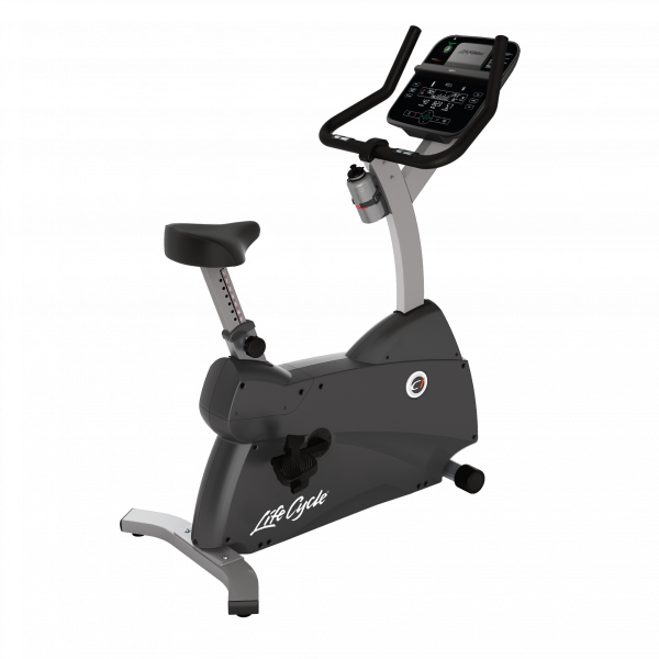 Life Fitness C1 Upright Bike mit engl. Track Connect 2.0 Konsole inkl. Unterlegmatte