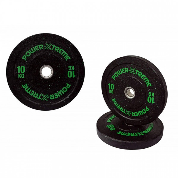 POWER-XTREME Hantelscheibe, Bumper Plate, Gummigranulat, 51mm 10 kg