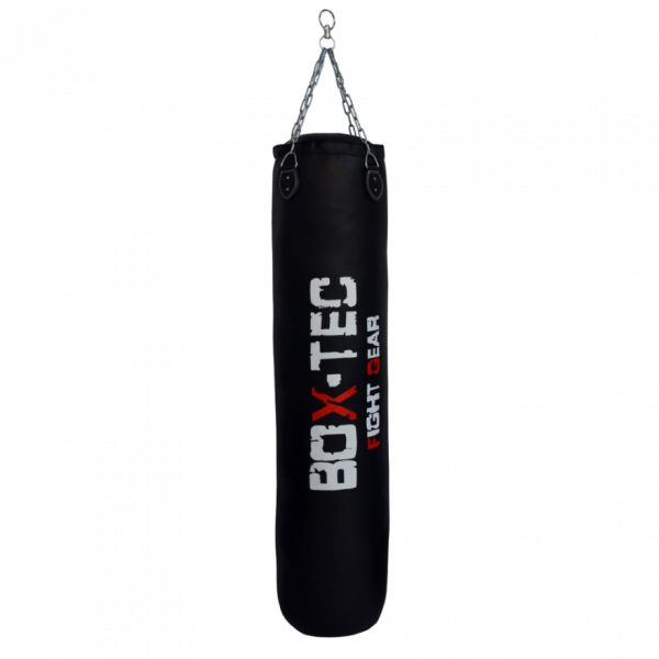 BOX-TEC Boxsack Sandsack Black 120cm, gefüllt inkl. Vierpunkt-Kette mit Drehwirbel